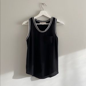 Loft semi-sheer black tank top